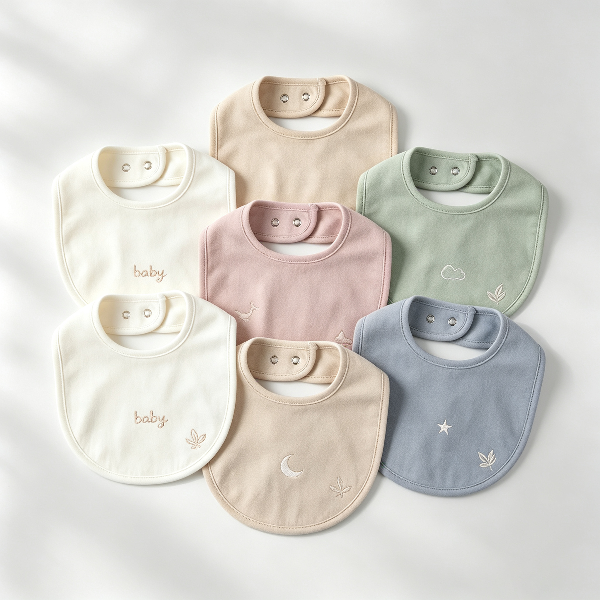 Organic Cotton Skin‑Friendly Baby Drool Bibs Snap Button For Newborn Toddler Feeding